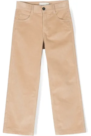 Fendi Pantalon en velours côtelé à logo brodé