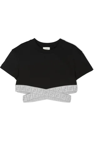Fendi T-shirt crop à bande logo