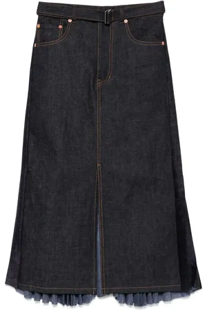 SACAI Jupe mi-longue à détails plissés