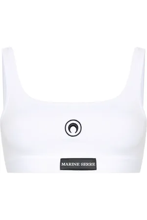 Marine Serre Soutien-gorge à motif croissant de lune brodé
