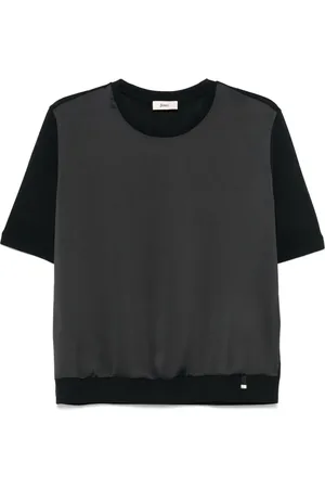 HERNO T-shirt à empiècements en maille