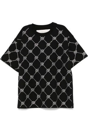 MISS BLUMARINE T-shirt à logo orné de cristal