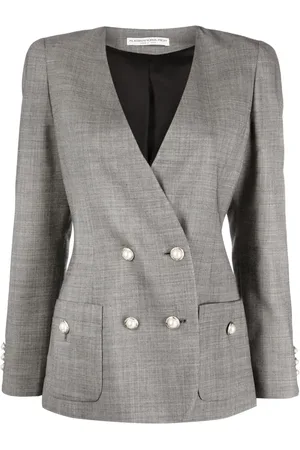 Alessandra Rich Blazer en laine à boutonnière croisée