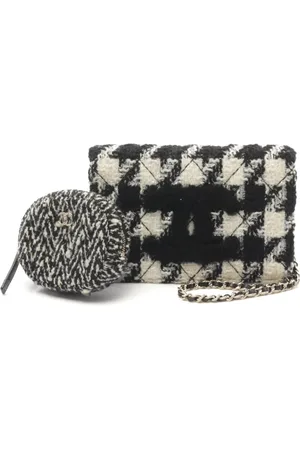 CHANEL Sac porté épaule à motif pied-de-poule (2019)