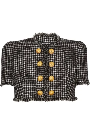 Balmain Veste en tweed à coupe crop