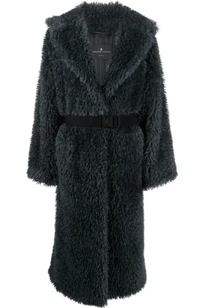 ERMANNO SCERVINO Manteau en peau lainée à taille ceinturée