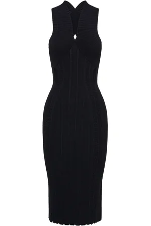 DION LEE Robe mi-longue Snakeskin à design sans manches