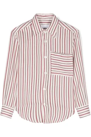 COSTUMEIN Chemise rayée en soie à col pointu