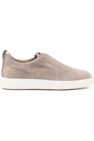 santoni Baskets en daim à logo imprimé