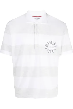 Thom Browne Polo rayé à fleurs brodées