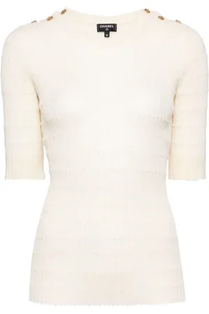 CHANEL T-shirt à épaules boutonnées