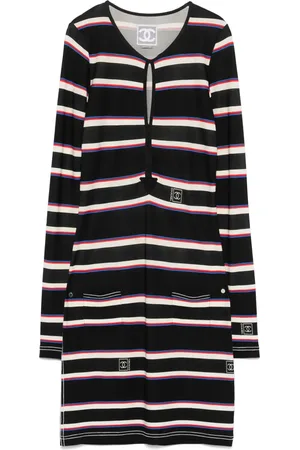 CHANEL Robe mi-longue à rayures
