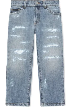 Dolce & Gabbana Jean droit à effet usé