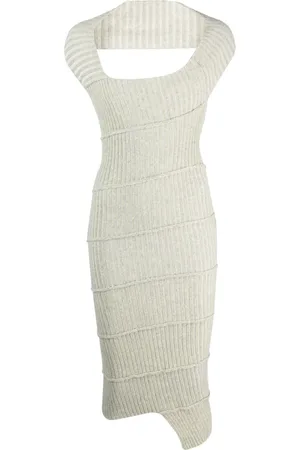 Maison Margiela Robe en maille nervurée à design asymétrique