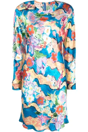 Marni Robe en satin à imprimé abstrait