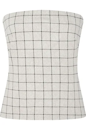 ROSETTA GETTY Haut bustier à motif grille