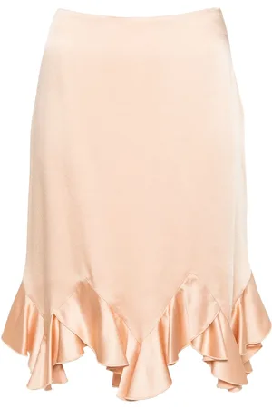 Stella McCartney Jupe mi-longue en satin à volants