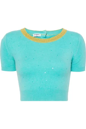 CHANEL Haut en cachemire à sequins (années 1990-2000)