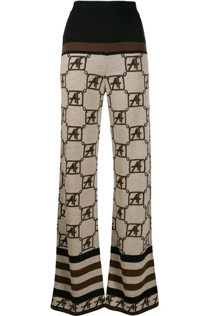 Alberta Ferretti Pantalon en maille à motif géométrique