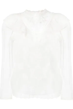 Twin-Set Blouse en résille à broderies