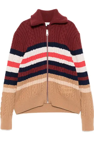 Maison Kitsuné Cardigan rayé à fermeture zippée
