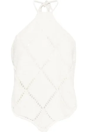 Twin-Set Haut orné de plumes à motif losanges