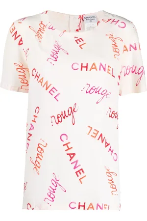 CHANEL T-shirt en soie à logo imprimé (1996)