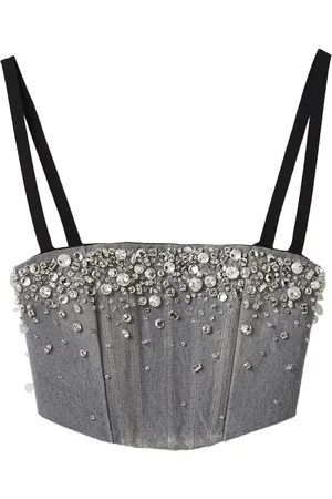 Miu Miu Haut crop à ornements en cristal