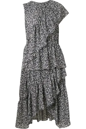 GOEN.J Robe asymétrique volantée à fleurs