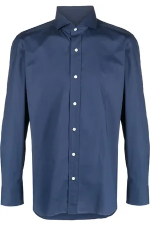LUIGI BORRELLI NAPOLI Chemise en coton mélangé à col italien