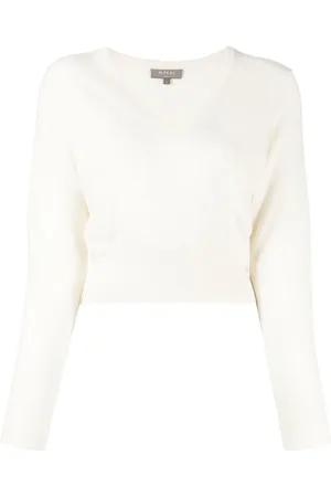 N.PEAL Pull crop à col v