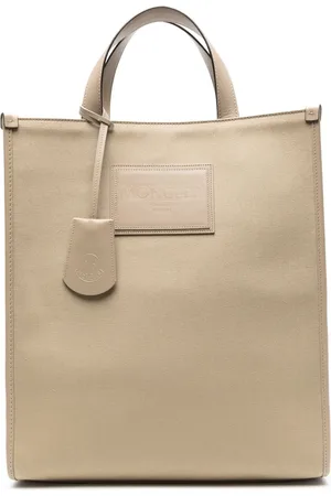 Moncler Sac cabas en coton à patch logo
