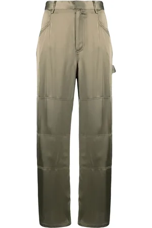 DION LEE Pantalon en satin à coupe droite