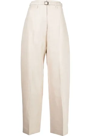 Gia Studios Pantalon fuselé en laine et lin mélangés
