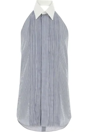Fendi Chemise plissée à design sans manches