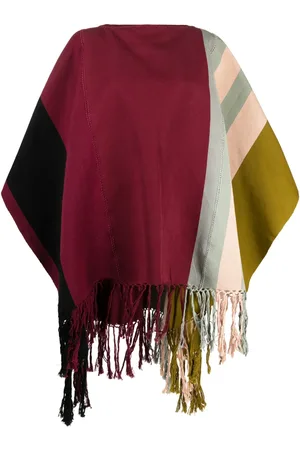 Colville Poncho en coton à rayures