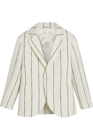 Brunello Cucinelli Blazer rayé à simple boutonnage