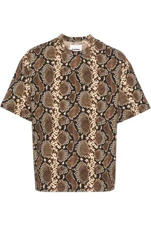 Jil Sander T-shirt en coton à imprimé peau de serpent