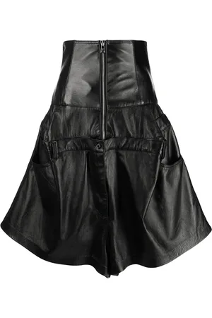Natasha Zinko Short en cuir à taille structurée