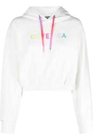 Duvetica Hoodie crop à logo imprimé