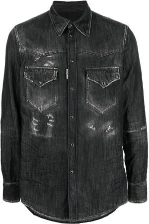 Dsquared2 Chemise en jean à finitions usées