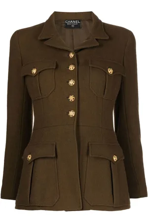 CHANEL Veste en laine à col cranté