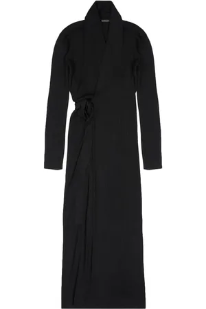 Balenciaga Robe portefeuille en maille nervurée