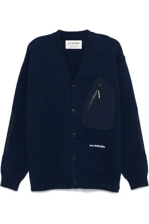 and wander Cardigan à logo brodé