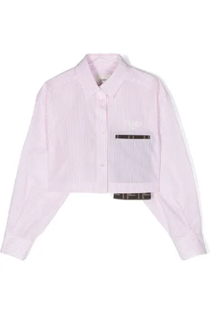 Fendi Chemise rayée à logo brodé