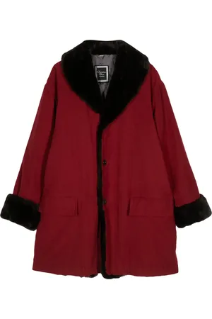 Dior Manteau à bords en fausse fourrure
