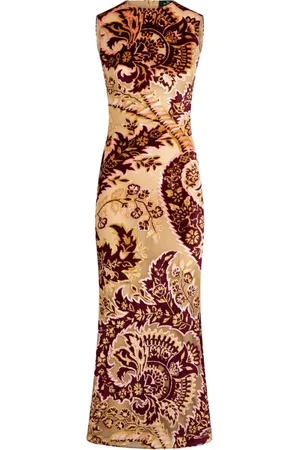 Etro Robe en velours à motif jacquard