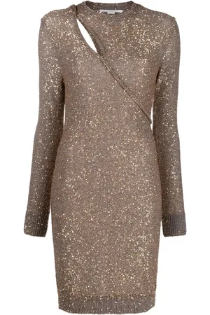 Stella McCartney Robe en maille à sequins brodés