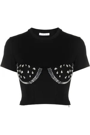 AREA T-shirt à ornements en cristal