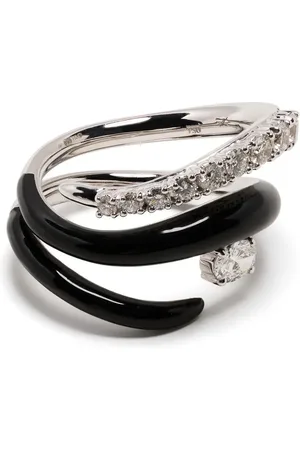 NIKOS KOULIS Bague en or blanc 18ct ornée de diamants et d